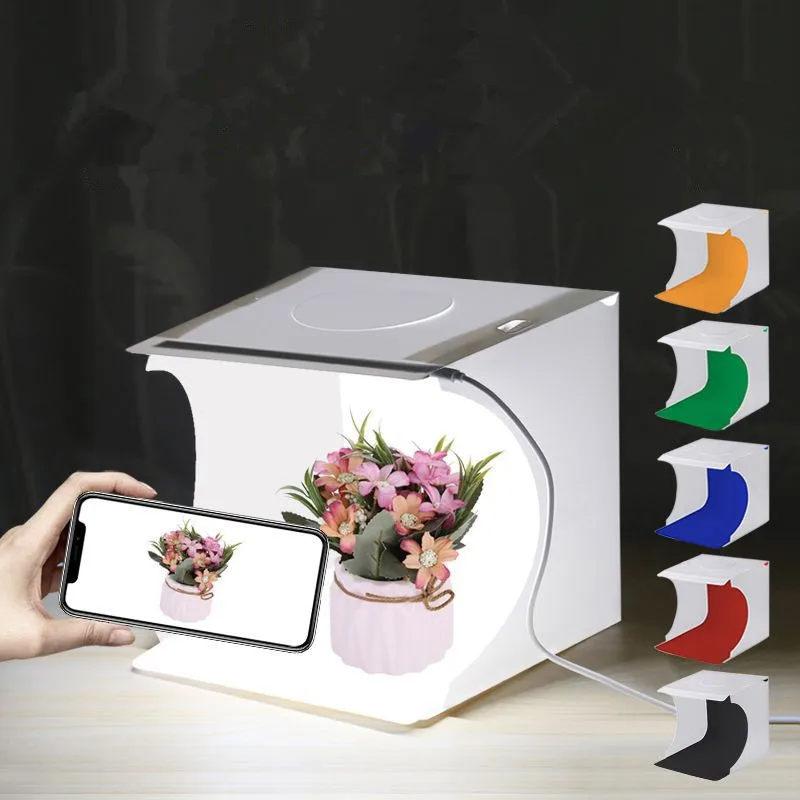 LED Photographic Lamp Box Creative Mini Studio Collapsible Portable 20*20CM PVC Material 5V 1A USB High Quality Novelty | Освещение