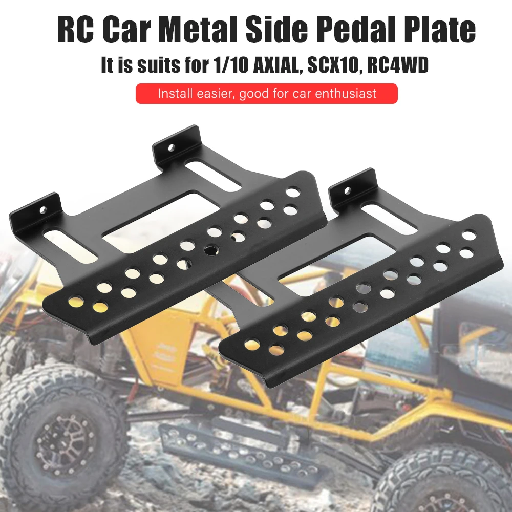 

RC Car Metal Side Pedal Plate Side Step Sliders for 1/10 Scale Axial SCX10 RC Crawler Car