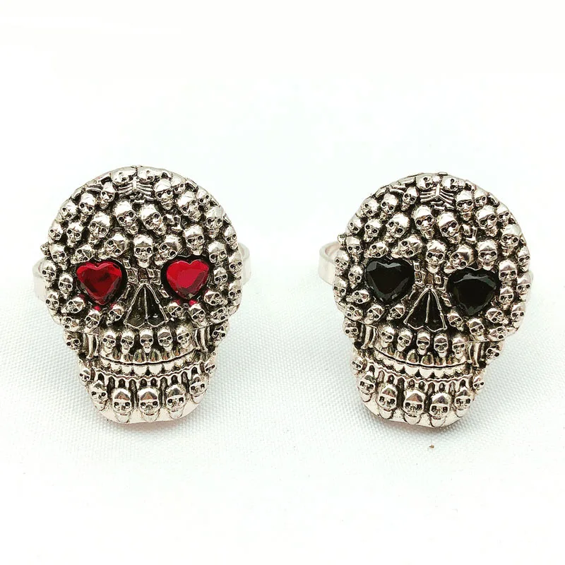 12 шт./лот новинка кольцо для салфеток Хэллоуин Череп кнопка Ретро стиль держатель