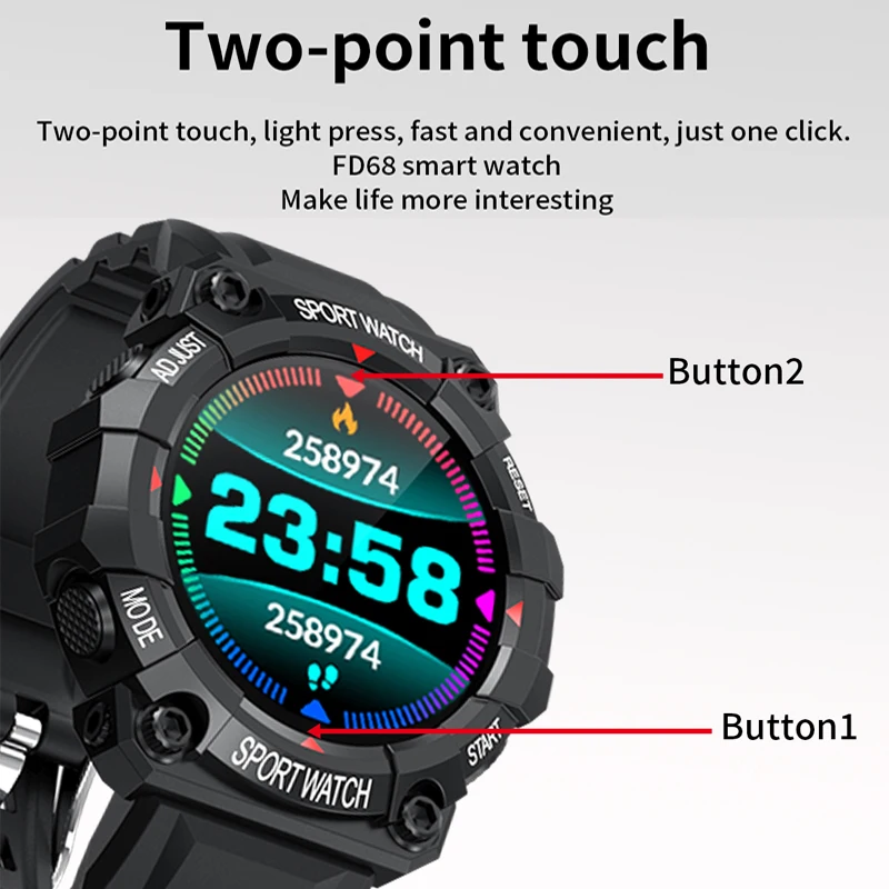 

2021 New Digital Smart Watch Men Sport Watch Waterproof Sleep Monitoring Pedometer Smartwatch Women Watch for Android IOS IPhone