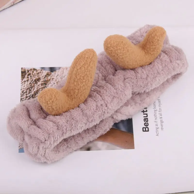 Elk Hair Band сатана Рождественское украшение оленьи рога Прекрасная Мягкая повязка на голову для женщин девочек зимние повязки на голову коралловый флис аксессуары для волос - Цвет: 7