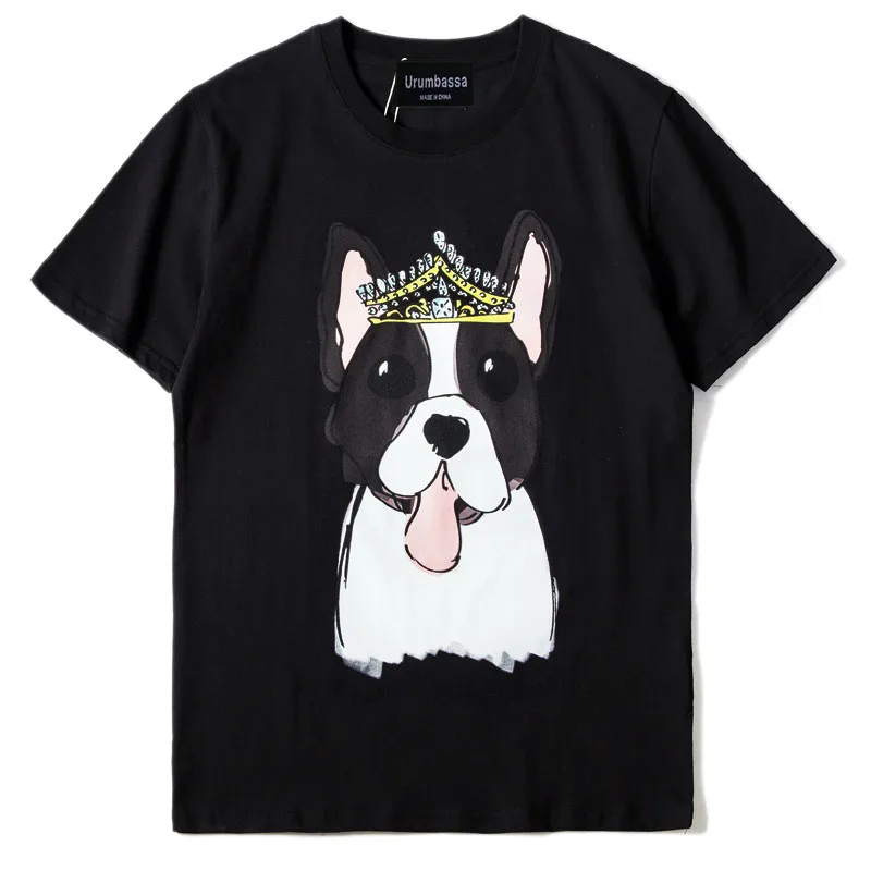 

Футболка женская/мужская свободного покроя с принтом собаки, модный шикарный Повседневный Топ в стиле бойфренд, S366, на лето