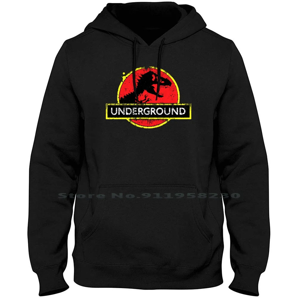 

Funny Vintage Undergroundrex Hoodie Sweater Cotton Underground Popular Monster Ground Under Trend Round Movie Trex Tage Logo Tag