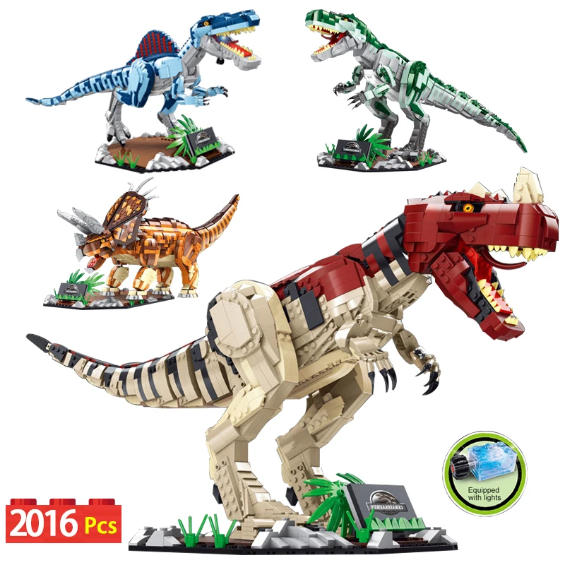 

2116pcs City Jurassic Dinosaurs Tyrannosaurus Spinosaurus Building Blocks MOC Creator Bricks Educational Toy For Children Gifts