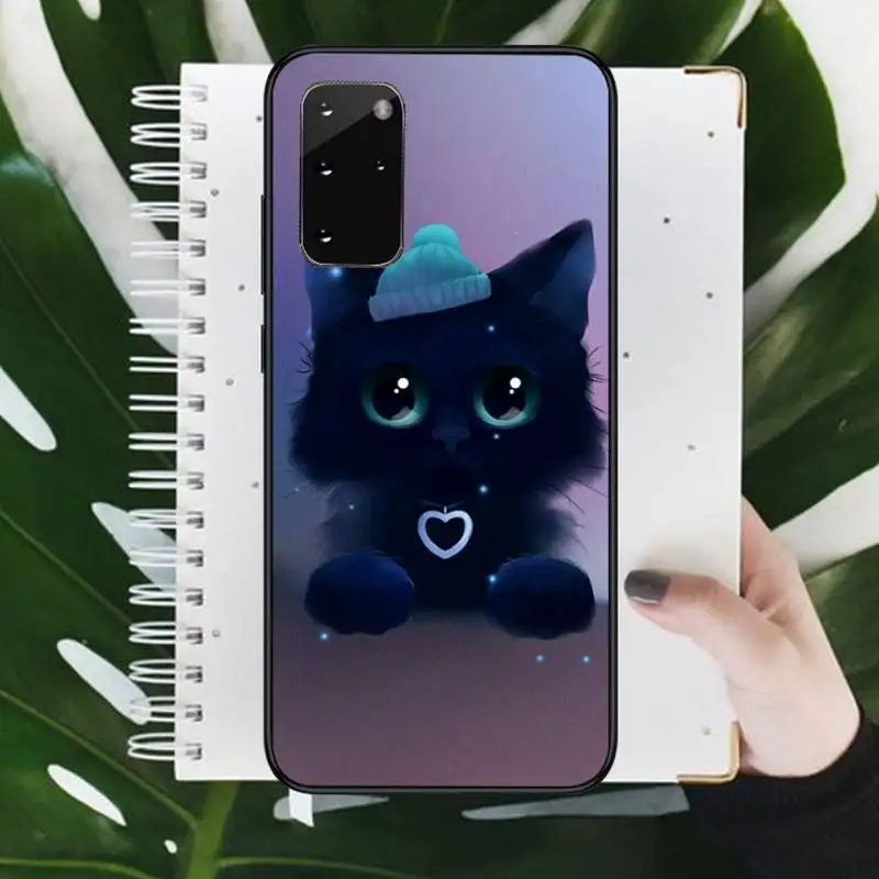 

Lovely Cat animal Phone Case For Samsung galaxy S 9 10 20 A 10 21 30 31 40 50 51 71 s note 20 j 4 2018 plus Luxury brand shell