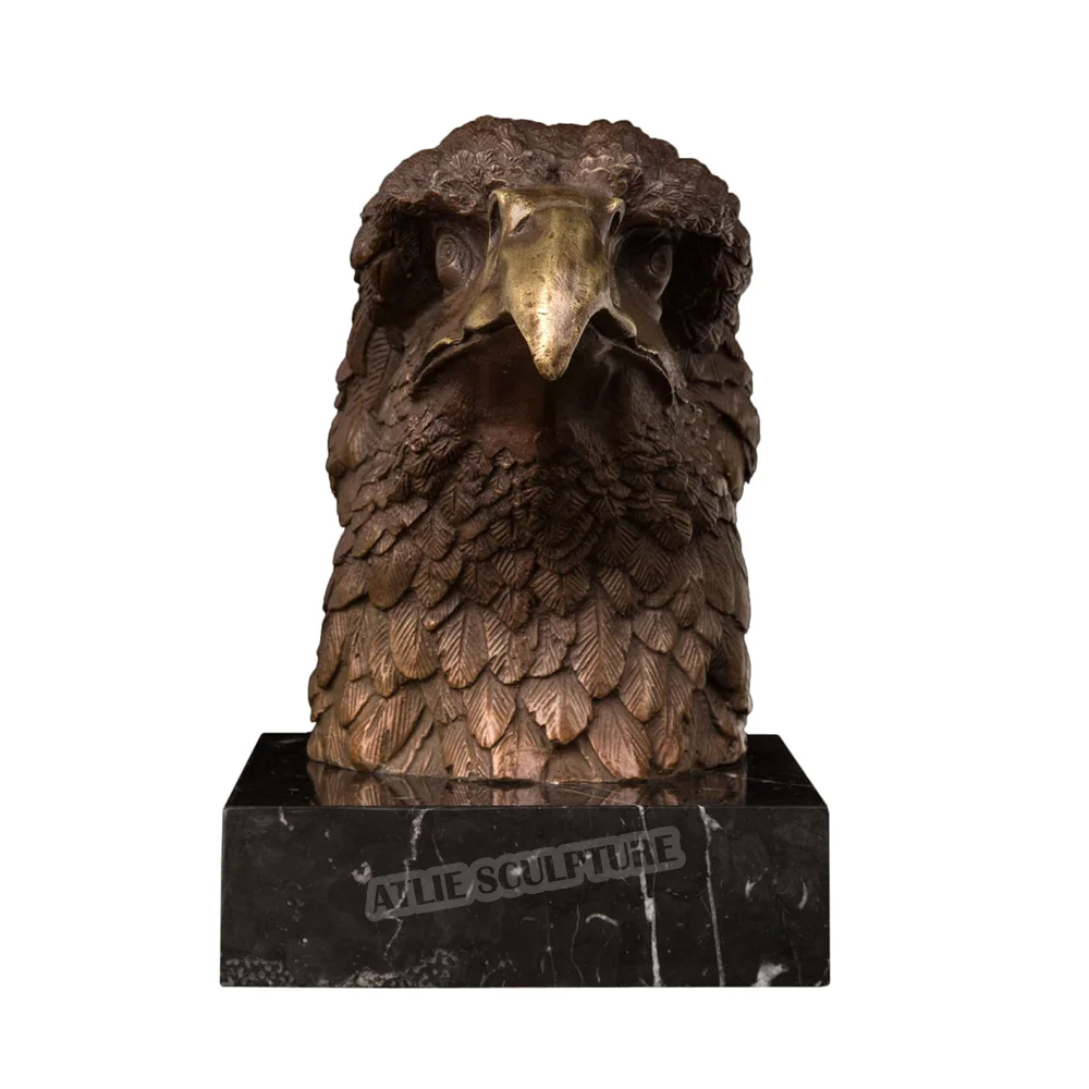 Статуэтка Голова Орла настоящая бронзовая Сокол ястреб скульптура животное