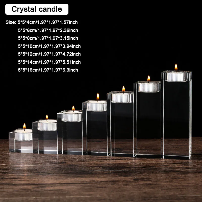 

European high-end crystal candle holder Romantic candlelight dinner modern European religious crystal candle holder decoration