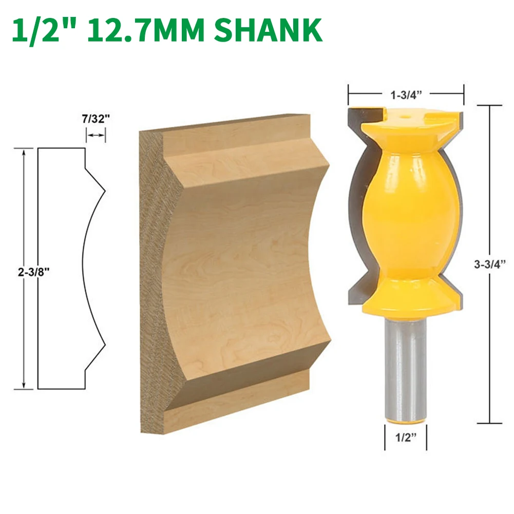

Концевая фреза для резьбы по дереву, хвостовик 1/2 дюйма, 12,7 мм, 1 шт.