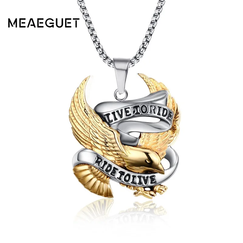 Модное ожерелье Meaeguet с подвесками в виде Орла для езды на мотоцикле мужское