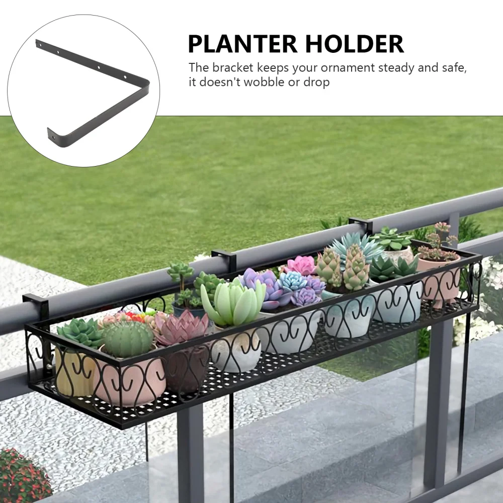 

2Pairs Flower Boxes Bracket Creative Planter Hook Hanging Plant Brackets