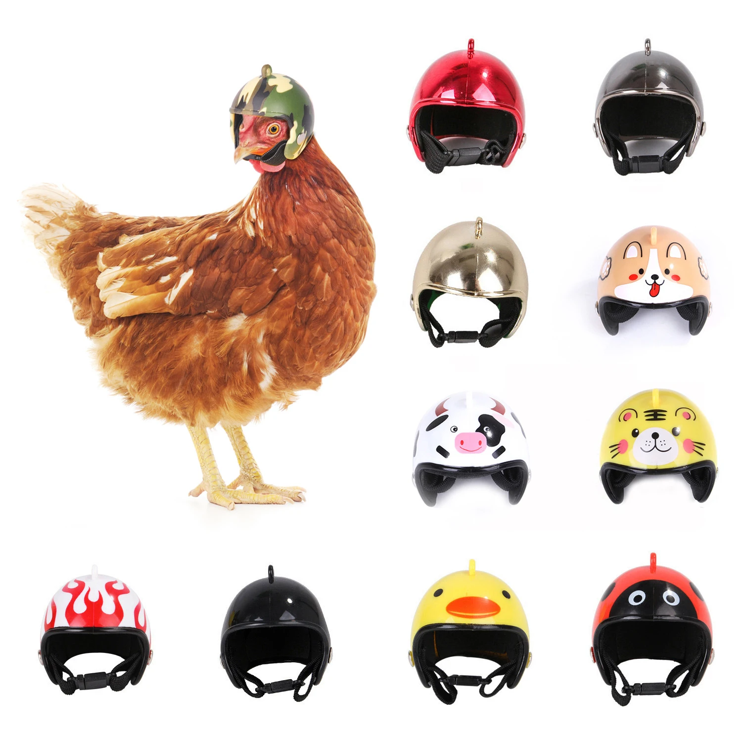 

Creative New Product Pet Chicken Helmet Funny Protection Hen Hat Parrot Bird Pet Mini Hat Headgear Pet Clothing Toy