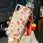 Авокадо и оранжевый браслет чехол для телефона iphone 11 12 Pro Max X XS XR 7 8plus Мягкий чехол из ТПУсиликона с Симпатичные Fuit кулон