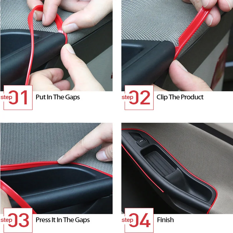 

Exterior Decorative Strip Dark Red Accessories Molding Decal Trim Auto