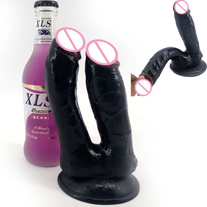 Двуглавый фаллоимитатор секс-игрушка взрослый пенис Реалистичный поддельный