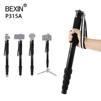 bexin p315a professional monopod aluminum alloy 5 section convenient telescopic handheld pole for slr camera smartphone