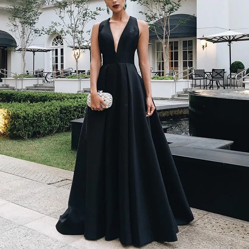 

2022 Sexy Deep V Neck Slim Long Monroe Women Dress Elegant Tie-Up Backless Dress New Fashion Fashion Bow Party Dresses Vestidos