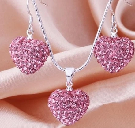 4 компл./лот Многоцветный смешанный набор сердца посеребренные серьги капли