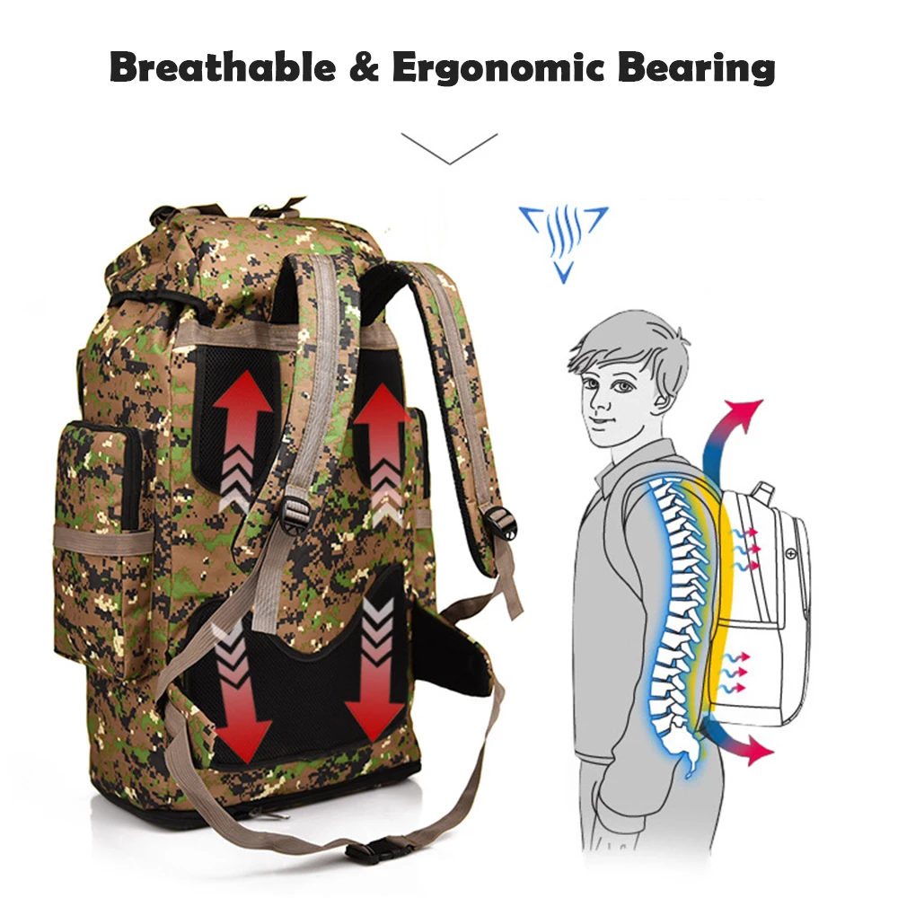 Outdoor 100L Large Capacity Mountaineering Training Hunting Backpack Molle Bug-out Bag Survival Exploration Trekking bag | Спорт и