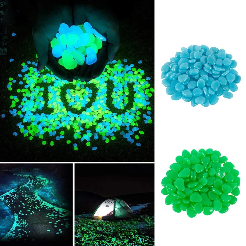 100 шт. светится в темноте садовые камни светящиеся для прогулок садовая дорожка