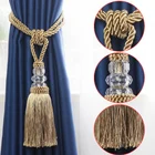 Декоративные завязки для штор, 1 шт., с кисточками, с s-образной пряжкой, пластиковый шар, аксессуар, золотые Завязки для штор, бандажная веревка