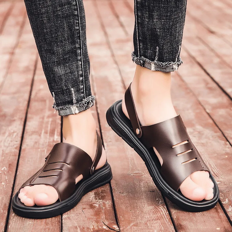 

Casual Indoor Slippers Men's Summer Shoes Men High Quality Soft Flat Home New 2021 Hollow Out Brand Wear-resistant Trend