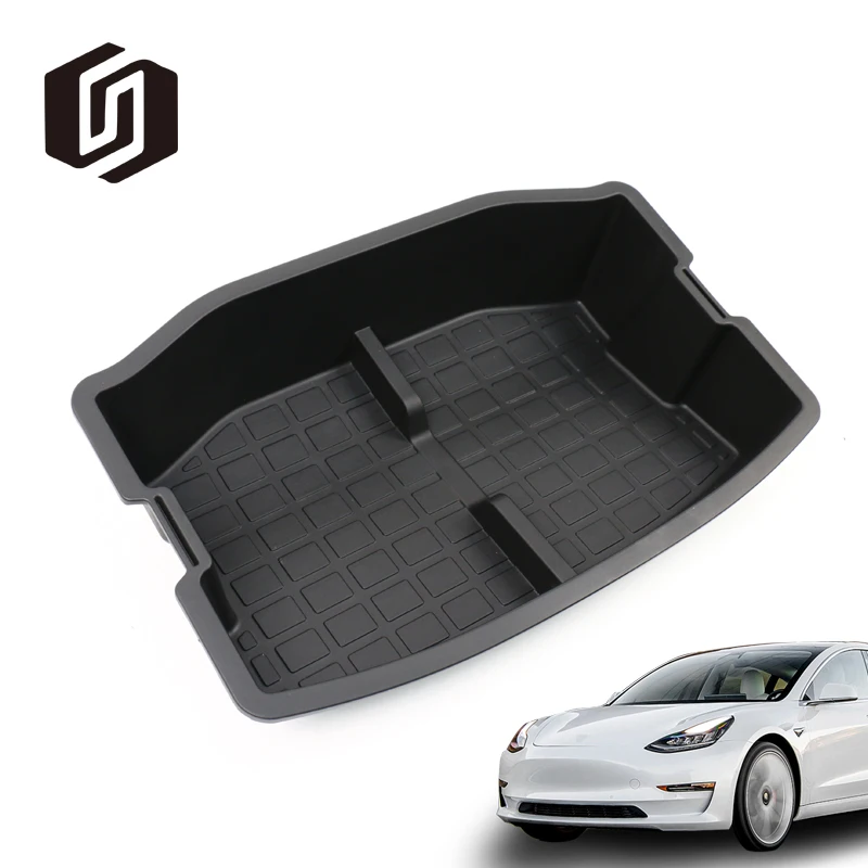 

High Quality Black Double Trunk Compartment For Tesla Model 3, Allowing For Layered Storage Of Items and Multiple Layers