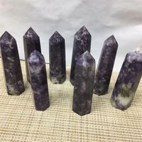 lepidolite wand point natural stones quartz crystal gemstones reiki healing home decoration