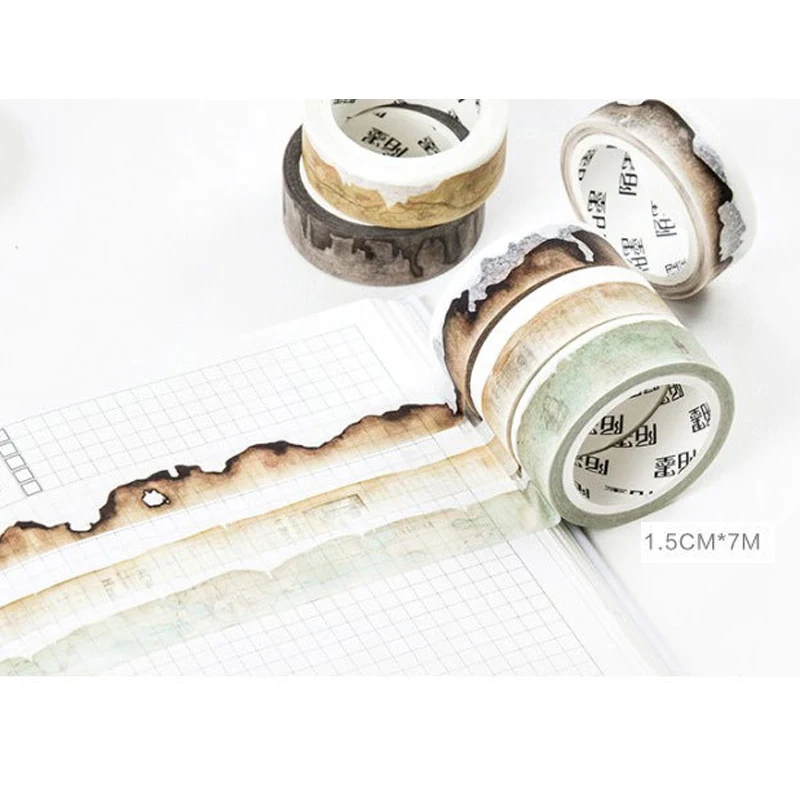 24 упаковки/лот 7 м * 1 5 см Водонепроницаемая самоклеящаяся антикварная бумага