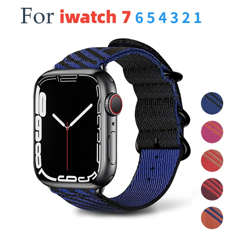 

Fabric Nylon Strap For Apple watch band series 7 6 4 5 SE Elastic belt bracelet iWatch 41mm 45mm 44mm 40mm 38mm 42mm watchbands