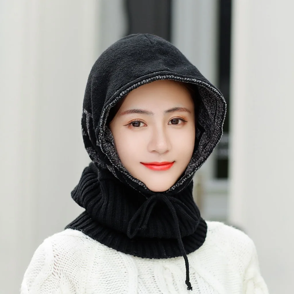 Зимняя теплая вязаная шапка бини мужской шарф Skullies вязаные шапочки зимние шапки