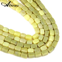 atreus 1114mm natural lemon jades stone beads yellow green square loose beads for jewelry making handmade bracelet necklace