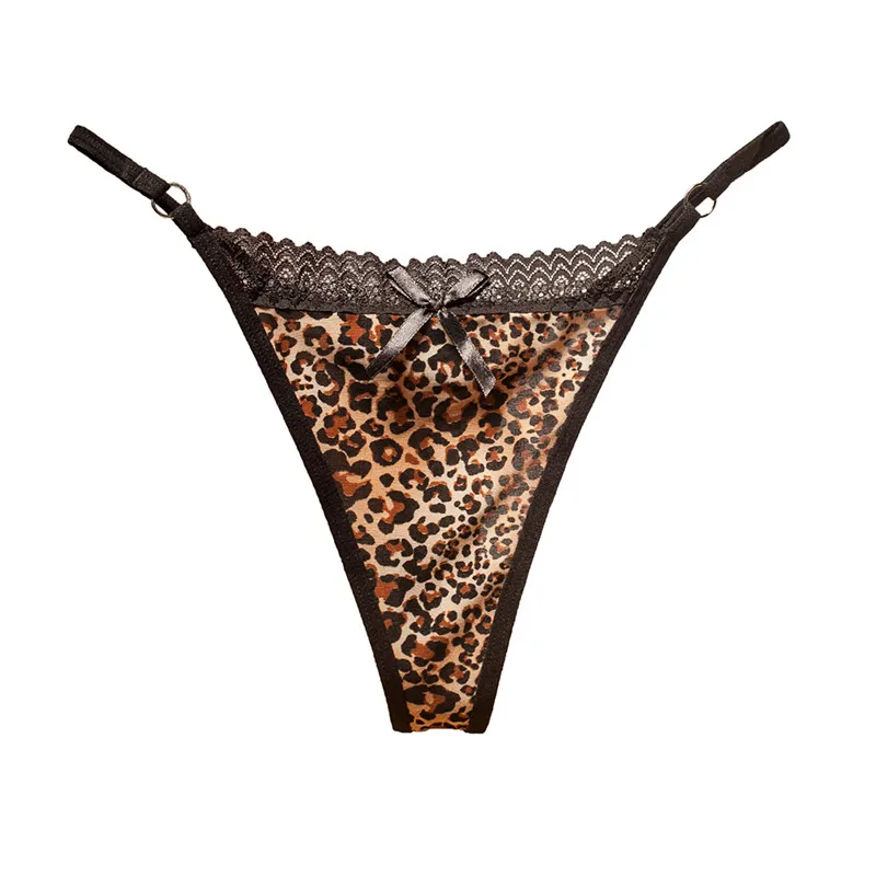 top Leopard Lace Women's Panties Fashion G-string Sexy Thong High Quality Women Underpant Low Rise Lingerie for | Женская одежда