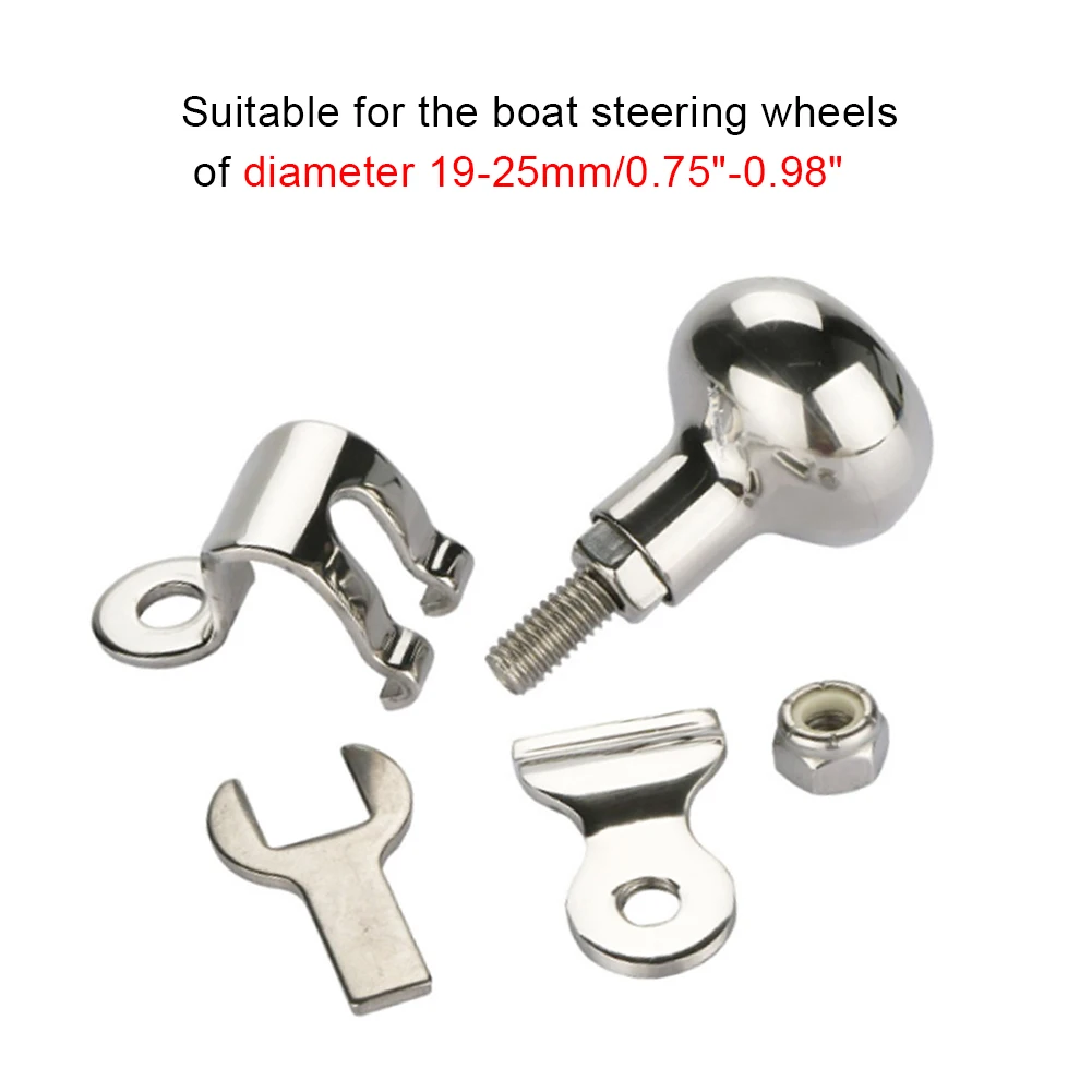 

Stainless Steel Steering Wheel Knob Handle Spinner Anti-rust for Boat Marine Yacht Camper Tractors Universal