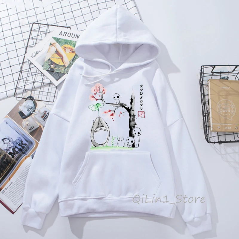 82499 M Totoro hoodies women Studio Ghibli Harajuku Kawaii Hoodie men Ullzang Cute Funny Anime Sweatshirts 90s Graphic Hoody unisex - Цвет: 82499 M