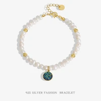 original natural baroque pearl bracelet s925 sterling silver golden color exquisite elegant women fashion trend charm jewelry