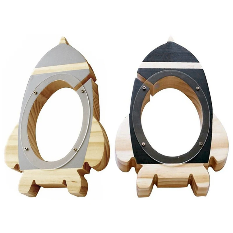 Скандинавский детский деревянный ящик для денег в виде ракеты деревянные банки