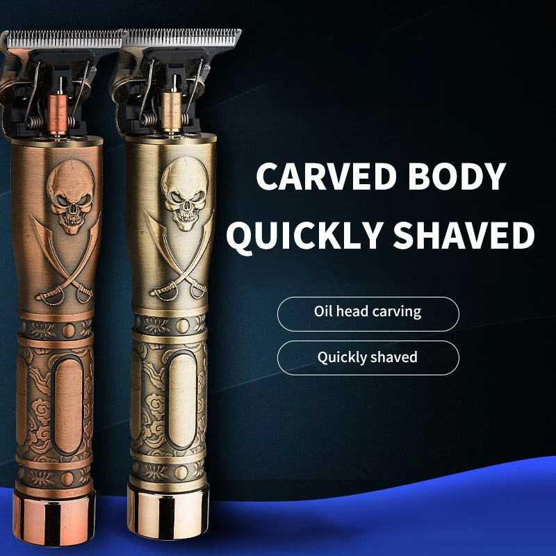 

Portable Hairdresser Hair Clipper T-Type Retro Oil Head USB Rechargeable Electric Hair Clipper Engraving Men'S Hair Clipper