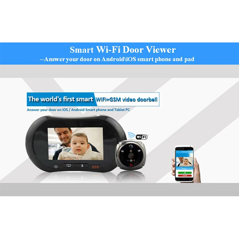 Беспроводной дверной звонок ROLLUP iHome3 с Wi Fi видеозвонок IP ИК датчик движения