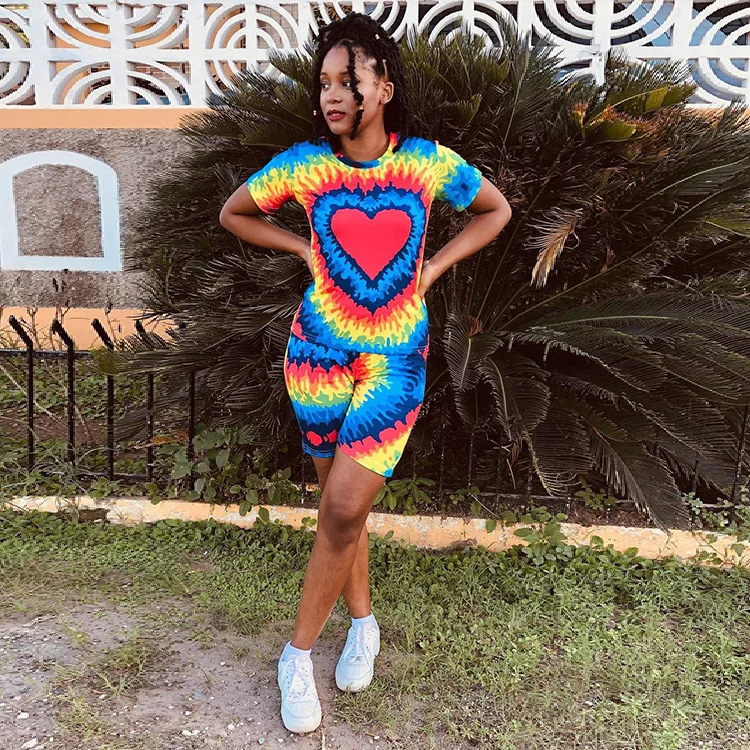 

Chocomist Two-piece Casual Basic Tie-dye Women Pant Set SZ9091