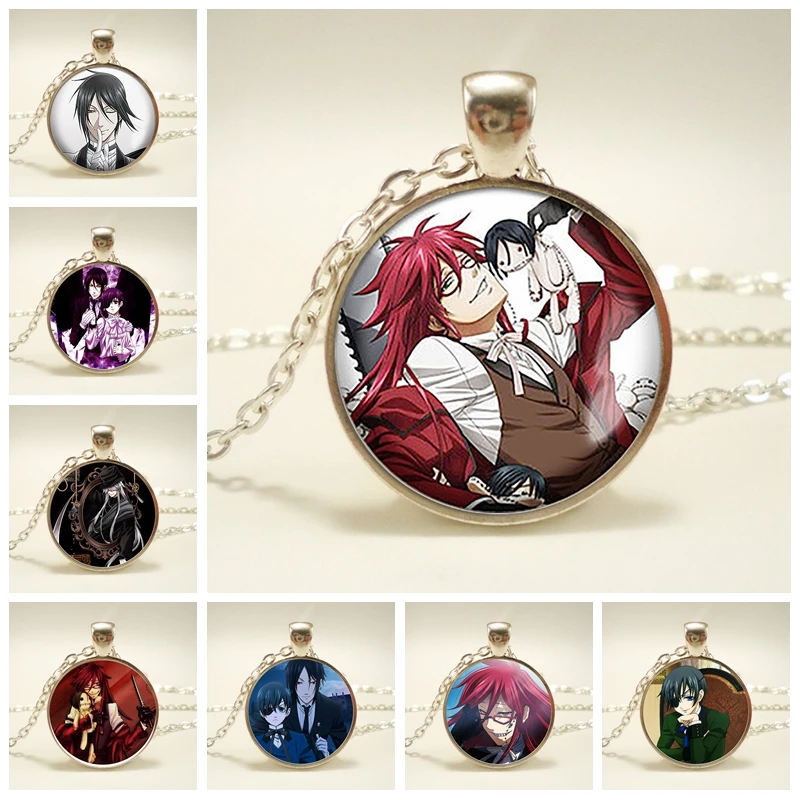 Модный металлический кулон Black Butler Kuroshitsuji Сиэль фантомхайв стеклянный купол