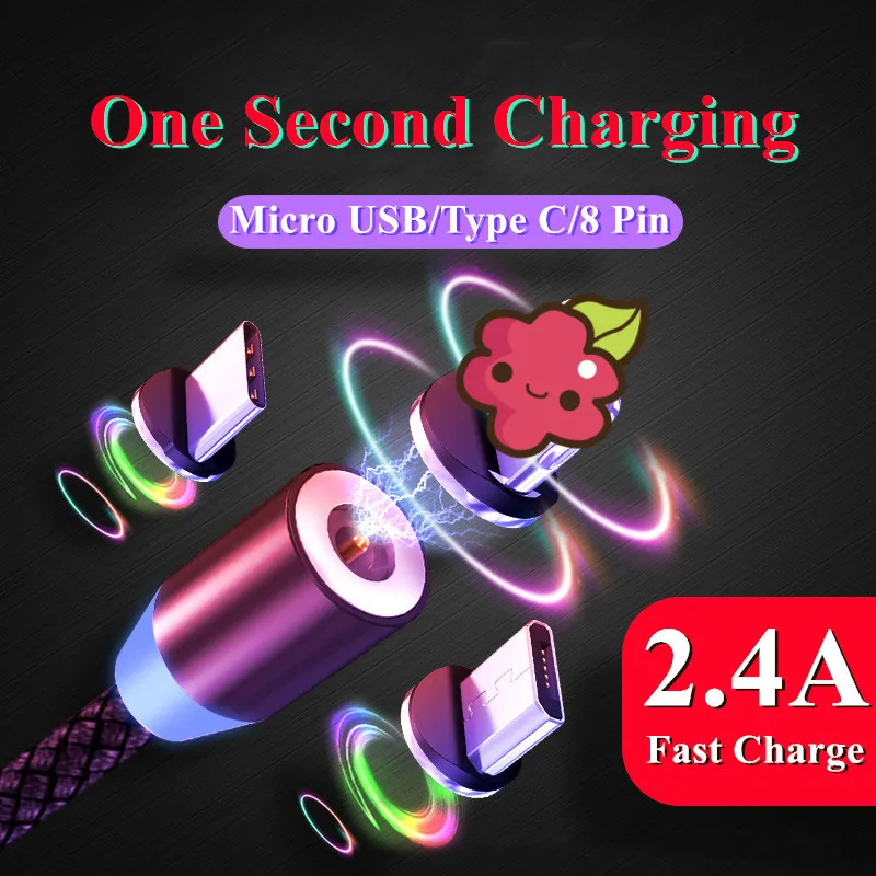 Магнитный кабель Micro USB Type C для iPhone быстрой зарядки провод зарядный
