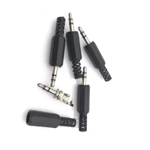 10 шт.лот 3,5 мм штекерные разъемы для аудиопровода Штекерный черный пластиковый корпус стерео штекер двухканальный разъем для наушников сделай сам