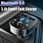 Автомобильный FM-трансмиттер Konrisa с Bluetooth 5,0, беспроводной аудио-приемник с функцией громкой связи, Автомобильный MP3-плеер А, быстрое зарядное устройство с двумя USB-портами