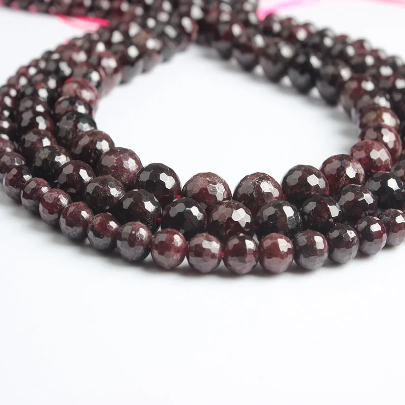 Ланьли натуральный ювелирные изделия из жемчуга 6/8/10 мм винно-красный гранат