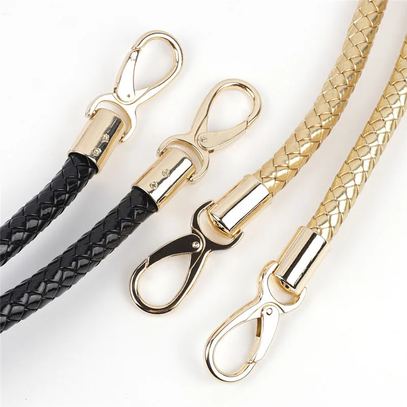 1Pair 60cm Imitation Leather PU Bag Hand Handle Black PU Braided Short Strap Handbag Shoulder Strap Belt DIY Bag Parts Accessory