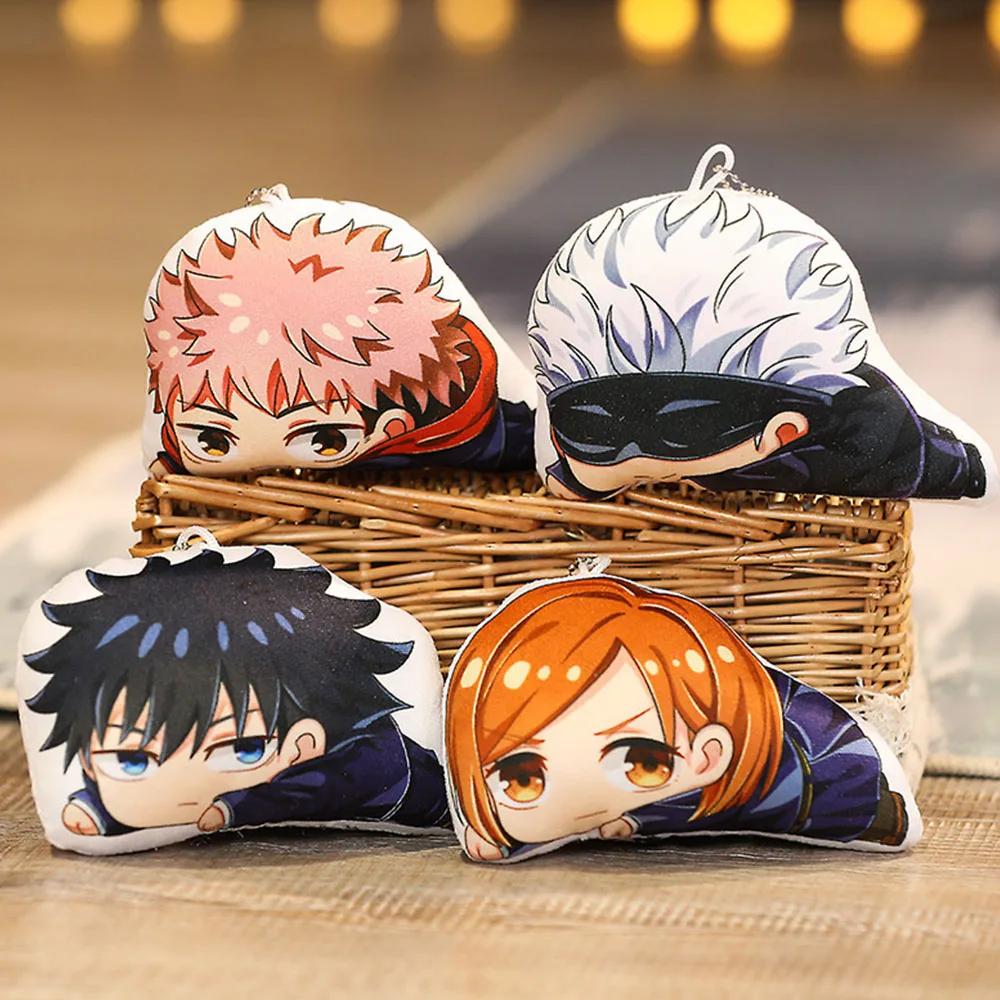

Anime Jujutsu Kaisen Cosplay Plush Keychain Yuji Itadori Satoru Gojo Fushiguro Cute Car Pendant Keyrings Fans Gift