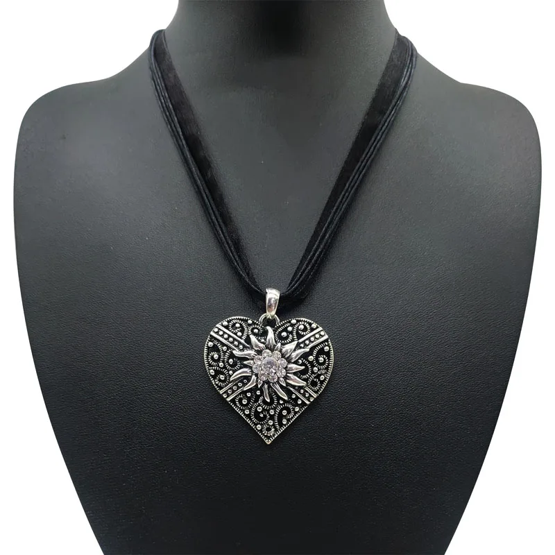 Модное винтажное ожерелье в стиле бохо с подвеской форме сердца Хрустальный