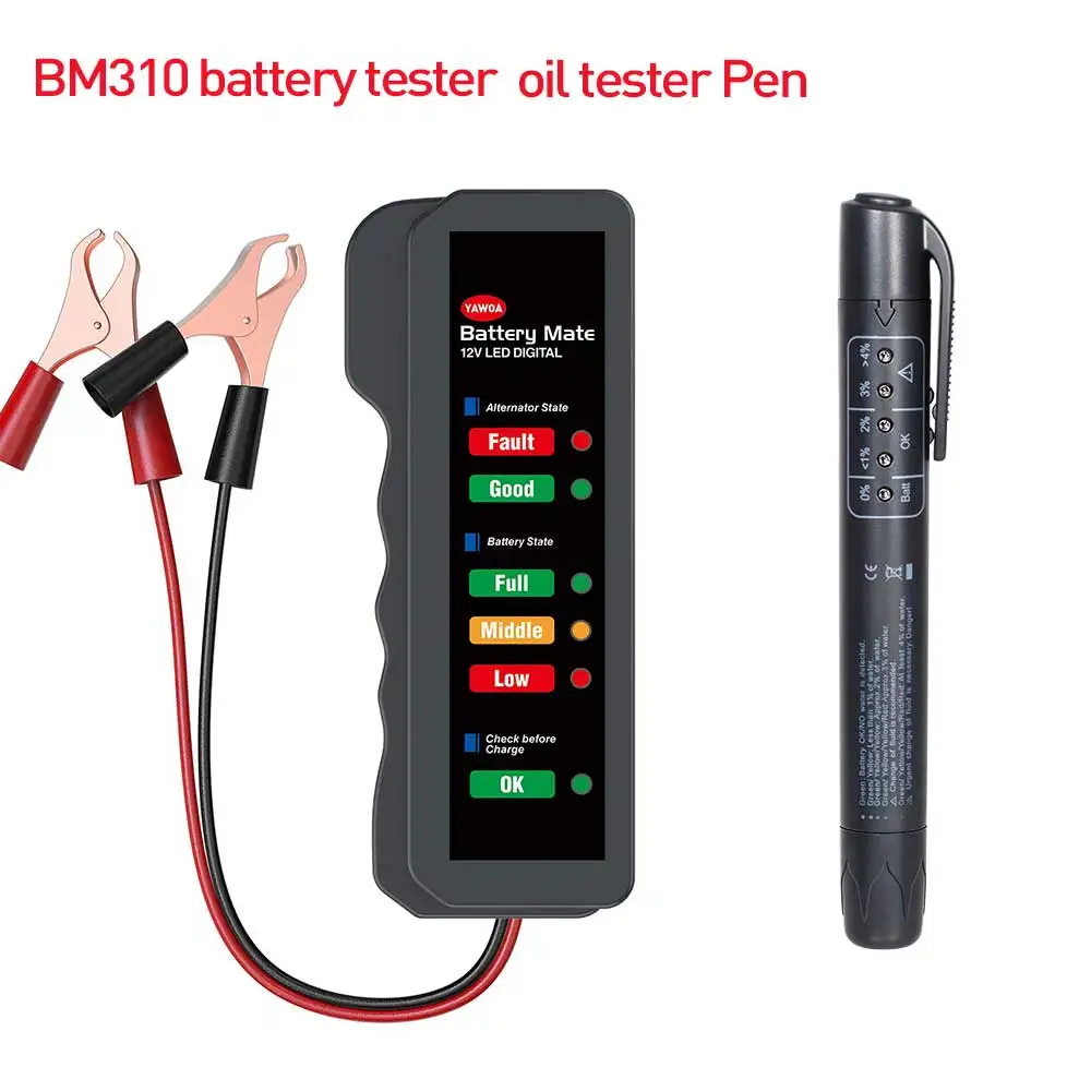 BM310 with brake pen Автомобильный тормозной тест жидкости er 5 светодиодов тест тормозной жидкости ручка автомобильный тест батареи er для 12 В Авто Проверка напряжения масляная ручка для DOT3/DOT4/DOT5 - Цвет: BM310 with brake pen