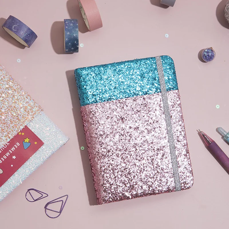 Портативный лазерный блокнот A6 с блестками тканевый дневник милый простой