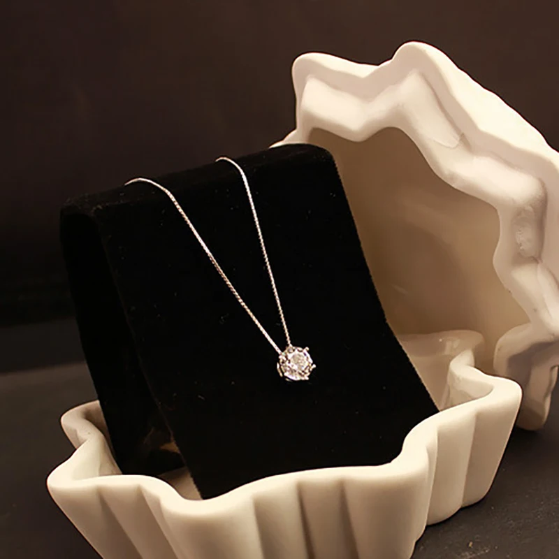 2021 модное блестящее циркониевое ожерелье невидимая прозрачная леска кулон с